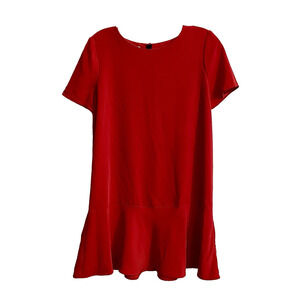 Mango Suit Collection Dress Women Size 4 Red Flutter Hem Short Sleeve Classic …